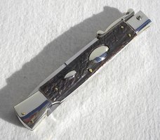 A.G.A. CAMPOLIN 33CM/13" GENUINE STAG OVAL SWINGUARD, NICKEL SILVER BOLSTERS, CERTIFICATE & POUCH