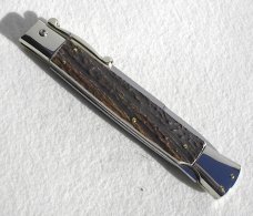 A.G.A. CAMPOLIN 33CM/13" GENUINE STAG OVAL SWINGUARD, NICKEL SILVER BOLSTERS, CERTIFICATE & POUCH