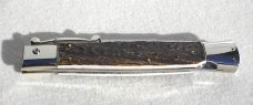 A.G.A. CAMPOLIN 33CM/13" GENUINE STAG OVAL SWINGUARD, NICKEL SILVER BOLSTERS, CERTIFICATE & POUCH