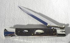 A.G.A. CAMPOLIN 33CM/13" GENUINE STAG OVAL SWINGUARD, NICKEL SILVER BOLSTERS, CERTIFICATE & POUCH