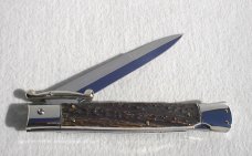 A.G.A. CAMPOLIN 33CM/13" GENUINE STAG OVAL SWINGUARD, NICKEL SILVER BOLSTERS, CERTIFICATE & POUCH