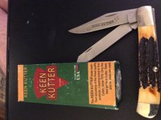  VINTAGE KEEN KUTTER USA SUPER FAT AND GNARLY STAG TRAPPER WITH TWO BLADES NEW IN BOX