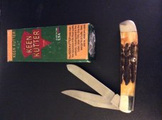  VINTAGE KEEN KUTTER USA SUPER FAT AND GNARLY STAG TRAPPER WITH TWO BLADES NEW IN BOX