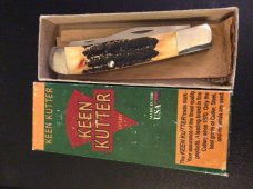  VINTAGE KEEN KUTTER USA SUPER FAT AND GNARLY STAG TRAPPER WITH TWO BLADES NEW IN BOX