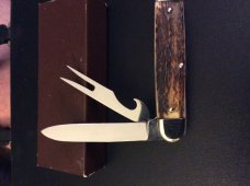 PAUL A HENCKELS SOLINGEN GERMANY FAT AND GNARLY STAG HOBO WITH  FORK AND KNIFE NEW IN THE BOX 