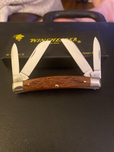 1996 Winchester USA W 15 4930 G Antique Green Bone Handle Congress With 4 Blades Mint In Box 1996 Winchester USA W 15 4930 G Antique Green Bone Handle Congress With 4 Blades Mint In Box