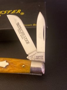 1996 Winchester USA W 15 4930 B Light Brown Bone Handle Congress With Nickel Silver Bolsters & Blad 1996 Winchester USA W 15 4930 B Light Brown Bone Handle Congress With Nickel Silver Bolsters & Blad