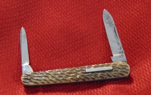 VINTAGE OLD SHEFFIELD MADE KNIFE BONE HANDLES 1920'S