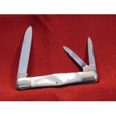 OLD VINTAGE KNIFE OVB HIBBARD SPENCER BARTLETT & CO. WHITTLER GENUINE PEARL c 1855/1960