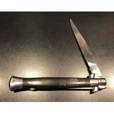 Vintage 1970s 11" Italian Manual Lockback Stiletto with Bull Horn Scales Vintage 1970s 11" Italian Manual Lockback Stiletto with Bull Horn Scales