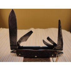 ULSTER KNIFE COMPANY JIGGED BROWN BONE GIRL SCOUT UTILITY KNIFE ULSTER KNIFE COMPANY JIGGED BROWN BONE GIRL SCOUT UTILITY KNIFE