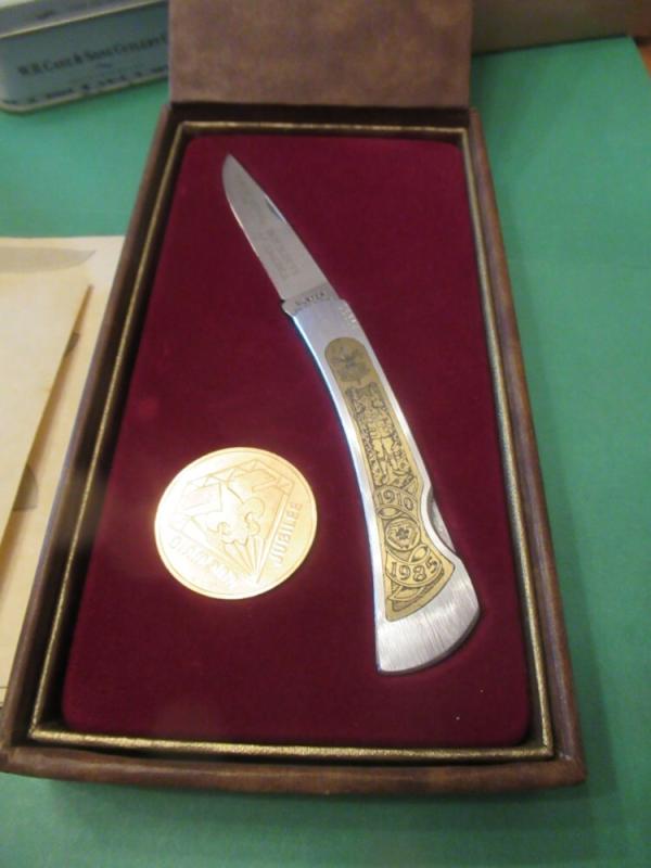 Schrade Ulster Lock Back Boy Scouts Of America Diamond Jubilee 75th Anniversary 