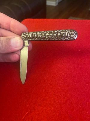 Vintage H Boker & Co Solingen Germany Tree Brand 3 1/4" Long Solid Metal Handle With A Single Blade