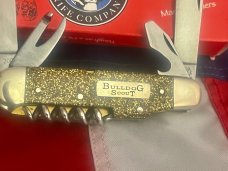 Vintage Bulldog Brand Scout Knife /Utility/Camp w Sparkly Gold Handles -NOS & Mint Vintage Bulldog Brand Scout Knife /Utility/Camp w Sparkly Gold Handles -NOS & Mint