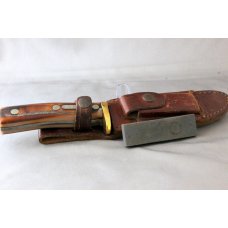OLD TIMER by SCHRADE (USA) Model 165 Fixed Blade Hunting Knife with Original Leather Sheath & Stone OLD TIMER by SCHRADE (USA) Model 165 Fixed Blade Hunting Knife with Original Leather Sheath & Stone