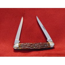 VINTAGE OLD KUTMASTER UTICA NY ROGERS BONE HANDLE MUSKRAT KNIFE 1940'S NEAR MINT