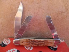 Case 6347 Amber Jigged Bone Stockman  