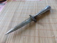 Vintage Dagger- Double Edge Knife-Silver Plate