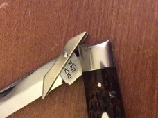1977 Case XX USA 3 DOTS 6111 1/2L BEAUTIFUL BONE HANDLE CHEETAH WITH SINGLE BLADE AND SWING GUARD
