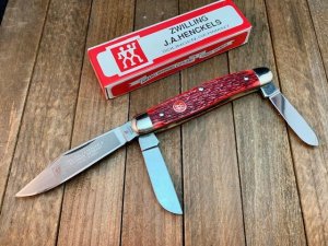 Henckels by Boker Stockman Red Pin Feather Jigged Solingen Germany