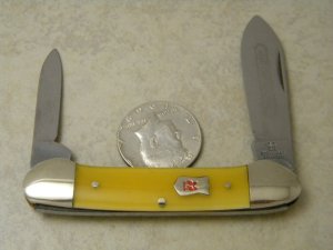 Robt Klaas Kissing Crane Solingen Germany Yellow 2626 Canoe Knife c.1977