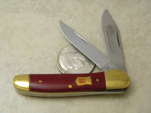 Robt Klaas Kissing Crane Solingen Germany Red 3020 Mini Copperhead Knife c.1978