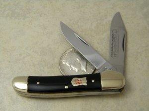 Robt Klaas Kissing Crane Solingen Germany Black 3022 Mini Copperhead Knife c.1978