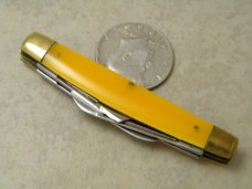Robt Klaas Kissing Crane Solingen Germany Yellow 1446 Congress Knife c.1981