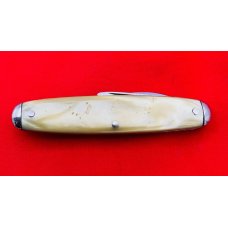 Vintage CATTARAUGUS STAINLESS Model No. 2343 Equal End Oval Pen Pocket Knife c1886-1963 French Pearl Vintage CATTARAUGUS STAINLESS Model No. 2343 Equal End Oval Pen Pocket Knife c1886-1963 French Pearl