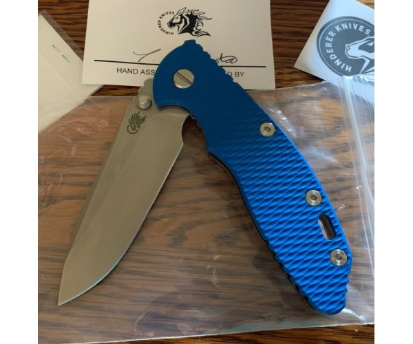 Rick Hinderer Knives XM-18 3.5 spearpoint blue and bronze