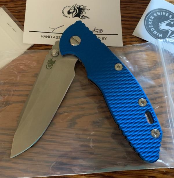 Rick Hinderer Knives XM-18 3.5 spearpoint blue and bronze Rick Hinderer Knives XM-18 3.5 spearpoint blue and bronze