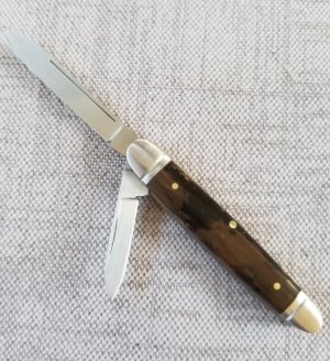 Tim Britton Custom Mammoth Cigar Knife, 3 1/8" closed, fluted bolsters and caps, BG42 steel 