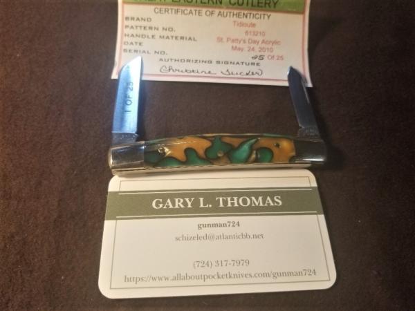 GEC 613210 TIDIOUTE ST PATTY'S DAY..2 Blade Pocket Knife JUST OUT OF SAFE...NIT