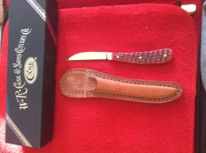 2010 CASE XX USA 617-3 154 CM BEAUTIFUL 7” LONG RED BONE HANDLE OFFICE DESK KNIFE AND BLADE WITH SHE
