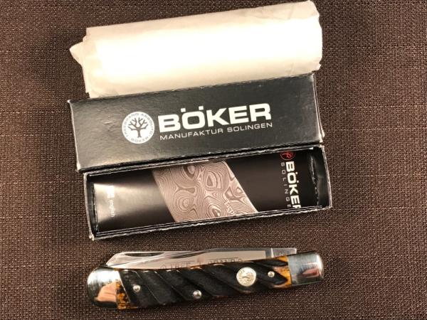 Boker Tree Brand Solingen Washboard Brown Bone Trapper NIB