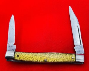 Vintage Antique CASE BRADFORD PA Model No. GS233 Serpentine Pen Pocket Knife Goldstone c.1914-1919
