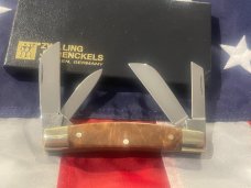 J A Henckels Congress Knife w/ Great GunStock Walnut Handles - NOS in Orig Box +leather pouch & COA J A Henckels Congress Knife w/ Great GunStock Walnut Handles - NOS in Orig Box +leather pouch & COA