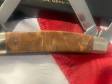 J A Henckels Congress Knife w/ Great GunStock Walnut Handles - NOS in Orig Box +leather pouch & COA J A Henckels Congress Knife w/ Great GunStock Walnut Handles - NOS in Orig Box +leather pouch & COA