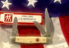 J A Henckels Stockman Knife w/ Great Natural Bone Handles - NOS in Orig Box J A Henckels Stockman Knife w/ Great Natural Bone Handles - NOS in Orig Box
