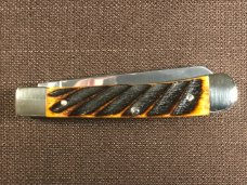 Boker Tree Brand Solingen Trapper w/ Washboard Brown Bone Handles NIB