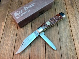 Kabar Gunstock Jack Jigged Wood Handles   KS 