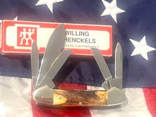 Vintage J A Henckels 5 Blade Canoe w/ Great Stag Handles -Mint Vintage J A Henckels 5 Blade Canoe w/ Great Stag Handles -Mint