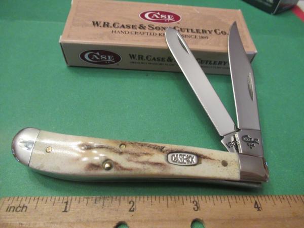 Case XX 1999 Vintage Stag Slim Line Trapper Pattern # V52048 SS Case XX 1999 Vintage Stag Slim Line Trapper Pattern # V52048 SS