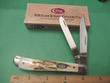 Case XX 1999 Vintage Stag Slim Line Trapper Pattern # V52048 SS Case XX 1999 Vintage Stag Slim Line Trapper Pattern # V52048 SS