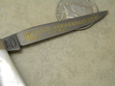 Fight'n Rooster Germany The Kentucky Cutlery Association 1986 10th Anniv. Pearl Muskrat Knife