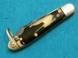 VINTAGE FANCY UNMARKED EASY OPEN SWELL END JACK FOLDING POCKET KNIFE KNIVES OLD