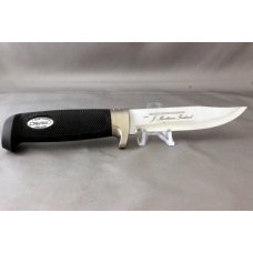 MARTTIINI Hunting Knife, Checkered Rubber Handles, Mint Knife in Orig Leather Sheath, Free Shipping MARTTIINI Hunting Knife, Checkered Rubber Handles, Mint Knife in Orig Leather Sheath, Free Shipping