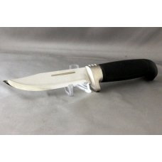 MARTTIINI Hunting Knife, Checkered Rubber Handles, Mint Knife in Orig Leather Sheath, Free Shipping MARTTIINI Hunting Knife, Checkered Rubber Handles, Mint Knife in Orig Leather Sheath, Free Shipping
