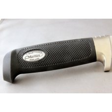 MARTTIINI Hunting Knife, Checkered Rubber Handles, Mint Knife in Orig Leather Sheath, Free Shipping MARTTIINI Hunting Knife, Checkered Rubber Handles, Mint Knife in Orig Leather Sheath, Free Shipping