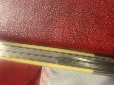 Case XX 1984 3 Blade Canoe w/ John Ross Blade Etching & Derlin Yellow Handles -NOS & NM Case XX 1984 3 Blade Canoe w/ John Ross Blade Etching & Derlin Yellow Handles -NOS & NM